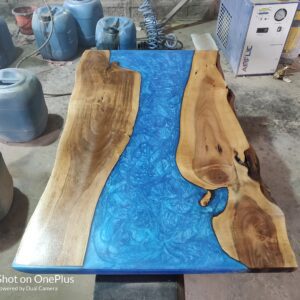 blue resin dining table